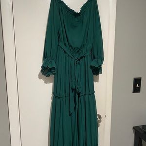 Maternity- tiered off the shoulder maxi dress